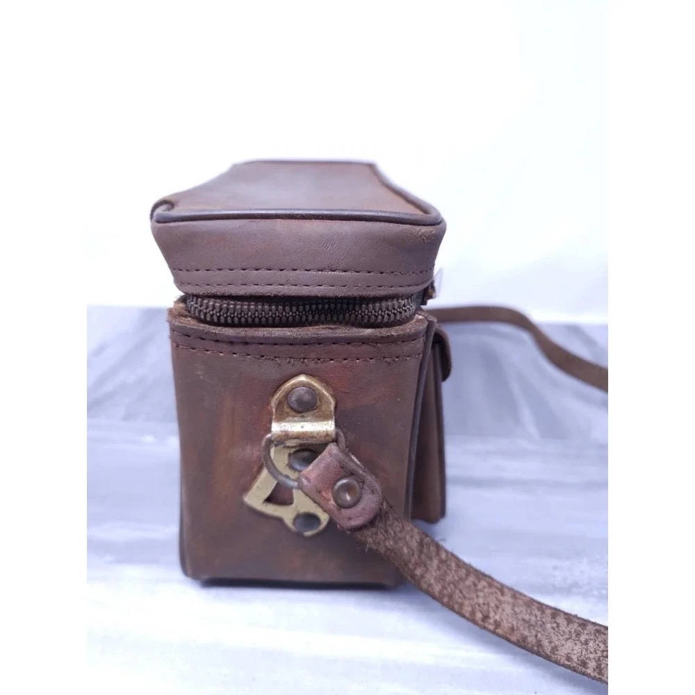 Vtg Perrin USA Top Grade Cowhide Tan Leather 'The Sportsman' #501 Camera‎ Bag